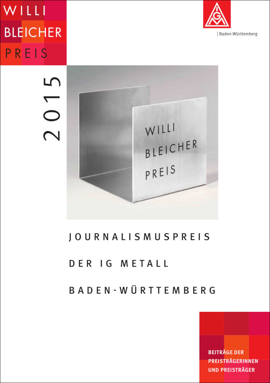 Cover: Broschüre Willi-Bleicher-Preis 2015