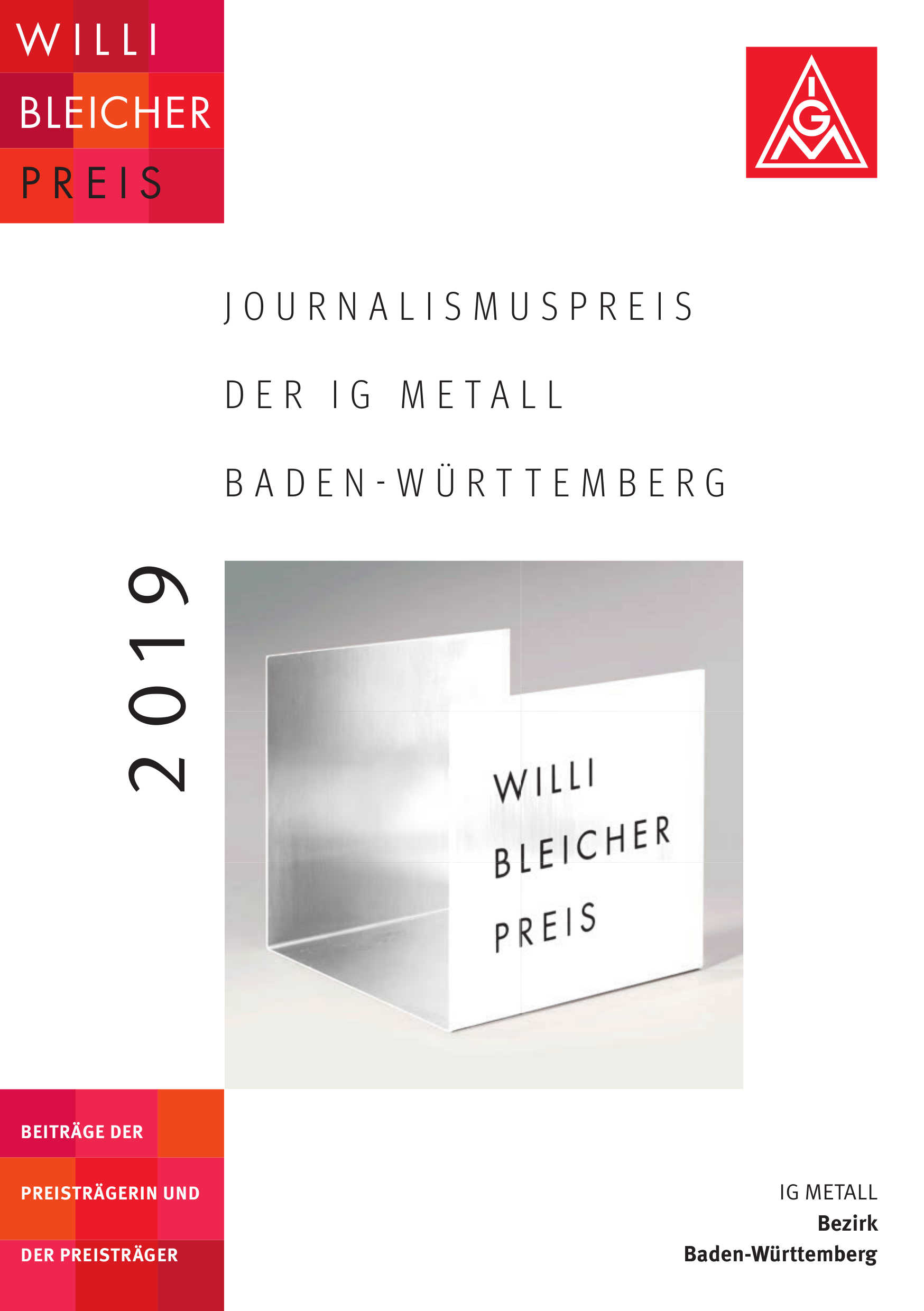 Cover: Broschüre Willi-Bleicher-Preis 2019
